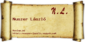 Nuszer László névjegykártya